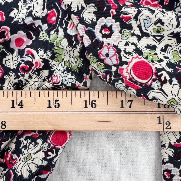 CINQ A SEPT Quinn Dress Womens Floral Print Navy Multi Layered Shirt Tie Midi - Picture 14 of 16